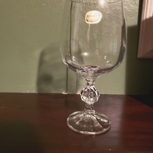 4 Bohemia Crystal Wine Glasses, Vintage